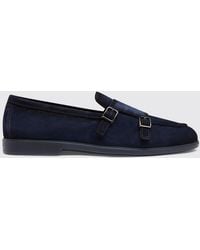 Santoni - Suede Monk Strap - Lyst