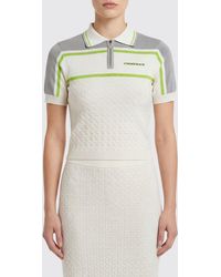 CASABLANCA - Striped Viscose Polo Shirt With Logo - Lyst