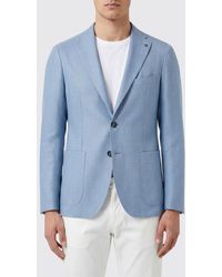 Tagliatore - Single Breasted Virgin Wool Blend Blazer - Lyst