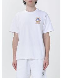 CASABLANCA - Organic Cotton Crew Neck T-Shirt With Logo Print - Lyst