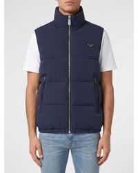 Philipp Plein - Chaleco Acolchado De Tejido Técnico Con Cuello Alto Y Cremallera - Lyst