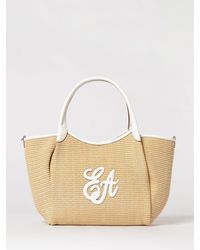Emporio Armani - Durini 24 Straw Bag With Logo - Lyst