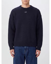 Off-White c/o Virgil Abloh - Wool Crewneck Jumper With Arrow Logo And Dropped Shoulders - Lyst