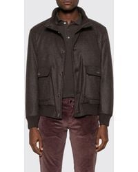 Canali - Long-Sleeved Wool Knitted Polo Shirt With Three Buttons - Lyst