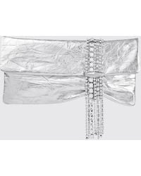 Jimmy Choo - Zandra Laminated Leather Clutch With Jewelled Fringes And Rhinestones - Lyst