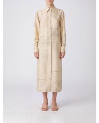 Rohe - Midi Silk Chemisier Dress With A Graphic Print And Long Sleeves - Lyst
