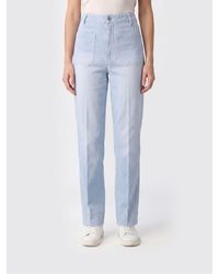Victoria Beckham - Straight Cotton Denim Jeans - Lyst