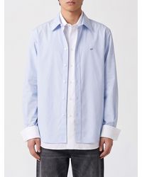 Acne Studios - Organic Cotton Shirt With Double-Layer Design And Logo - Lyst