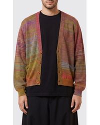 Magliano - Striped V-Neck Cotton Cardigan With Ribbed Edges - Lyst
