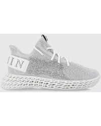 Philipp Plein - Skeleton Runner Sneaker Aus Laminiertem Leder Mit Kristallen - Lyst