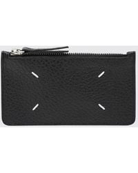 Maison Margiela - Flat Calf Leather Card Holder With Stitching And Zip Pocket - Lyst