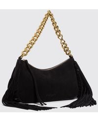 Twinset - Liliane Suede Shoulder Bag With Fringes And Embroidery - Lyst
