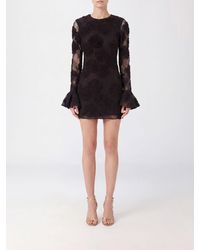 ROTATE BIRGER CHRISTENSEN - Slim Fit Lace Mini Sheath Dress With Long Sleeves And Flared Cuffs - Lyst