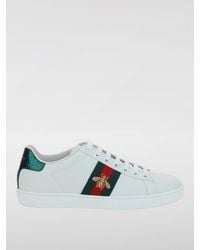 Gucci - Ace Sneakers Mit Besatz Aus Wasserschlangenleder Und Stickerei - Lyst