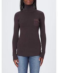 Elisabetta Franchi - Pull À Col Roulé Coupe Slim En Mélange De Soie À Manches Longues - Lyst