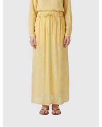 Grifoni - Floral-Pattern Pleated Viscose Midi Skirt With Drawstring Waist - Lyst