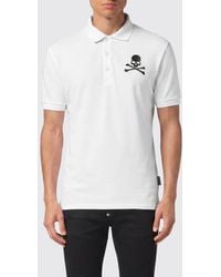 Philipp Plein - Skull Print Short-Sleeved Cotton Polo Shirt With French Collar - Lyst