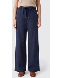 Max Mara - Wide-Leg Cotton Trousers With Elasticated Drawstring Waist - Lyst