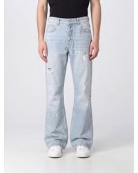 Represent - Flared Distressed Cotton Denim Jeans With Abstract Pattern - Lyst