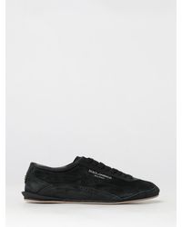 Dolce & Gabbana - Dolce &Amp Gabbana Lipari Suede Calfskin Sneakers With Printed Logo - Lyst