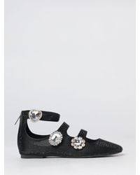Kurt Geiger - Satin Mary Jane Ballet Flats With Applied Rhinestones - Lyst