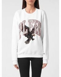 Philipp Plein - Teddy Bear Print Cotton Sweatshirt With U-Shaped Back - Lyst