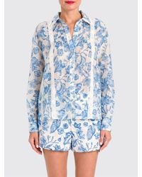 Twinset - Linen Blend Shirt With Floral Print - Lyst