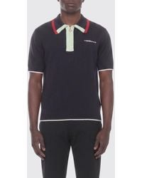 CASABLANCA - Slim Fit Zipped Wool Knit Polo Shirt With Contrast Trims - Lyst