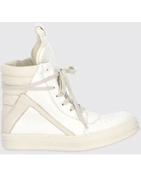 Rick Owens - Bicolour Leather High-Top Trainers With Padded Ankle - Lyst