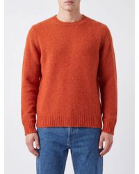 Drumohr - Crew-Neck Lambswool Jumper With Ribbed Trim - Lyst