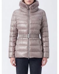 Herno - Slim Fit Quilted Nylon Puffer Jacket With Fur Collar And Belt - Lyst