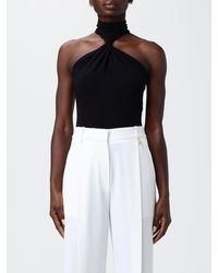 Elisabetta Franchi - Stretch Viscose Bodysuit Top - Lyst