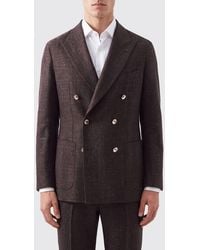 Tagliatore - Double-Breasted Virgin Wool And Silk Blazer With Peak Lapels - Lyst