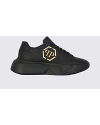 Philipp Plein - Croc-Effect Leather Low-Top Trainers With Hexagon Logo - Lyst