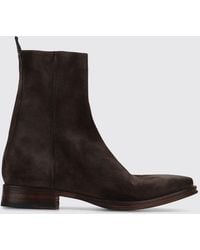 Acne Studios - Suede Ankle Boots With Square Toe And Distressed Effect - Lyst