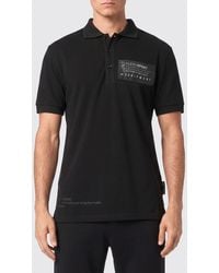 Philipp Plein - Short-Sleeved Cotton Polo Shirt With Contrasting Logo - Lyst