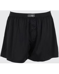 MM6 by Maison Margiela - Silk Boxer Shorts With Logo Elastic Waistband - Lyst