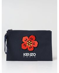 KENZO - Canvas Clutch With Logo - Lyst
