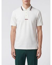 Versace - Greca Pattern Cotton Polo Shirt With Contrast Embroidered Logo - Lyst