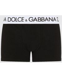 Dolce & Gabbana - Dolce &Amp Gabbana Stretch Cotton Boxers With Logo - Lyst