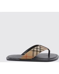 Burberry - Vintage Check Canvas Flip Flops - Lyst