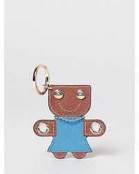 Longchamp - Épure Grained Leather Keyring With Engraved Logo - Lyst
