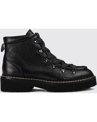 Doucal's - Lace-Up Deerskin Combat Boots With Lug Sole - Lyst