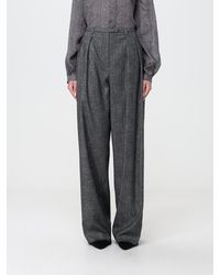 Emporio Armani - Prince Of Wales Check Palazzo Trousers - Lyst