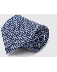 Ferragamo - Pure Silk Tie With An All-Over Gancini Jacquard Pattern - Lyst