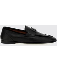 Dolce & Gabbana - Dolce &Amp Gabbana Erice Smooth Calfskin Leather Loafers With Dg Logo Plaque - Lyst