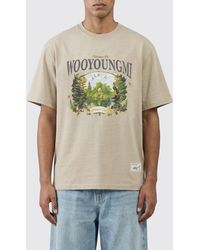 WOOYOUNGMI - Graphic-Print And Contrast-Logo Cotton Crewneck T-Shirt - Lyst