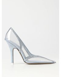 The Attico - Venus Chrome Pumps In Pvc And Suede With Rhinestones - Lyst