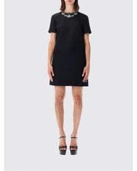 Valentino Garavani - A-Line Wool And Silk Mini Dress With Jewelled Collar - Lyst