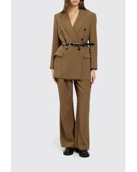 Twinset - High-Waisted Wide-Leg Crêpe Tailored Trousers - Lyst